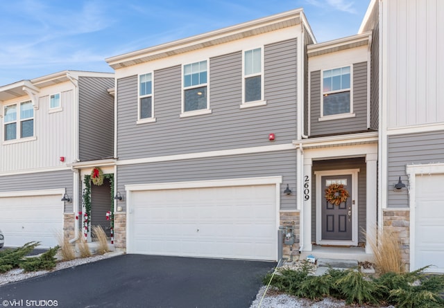 view of property with a garage