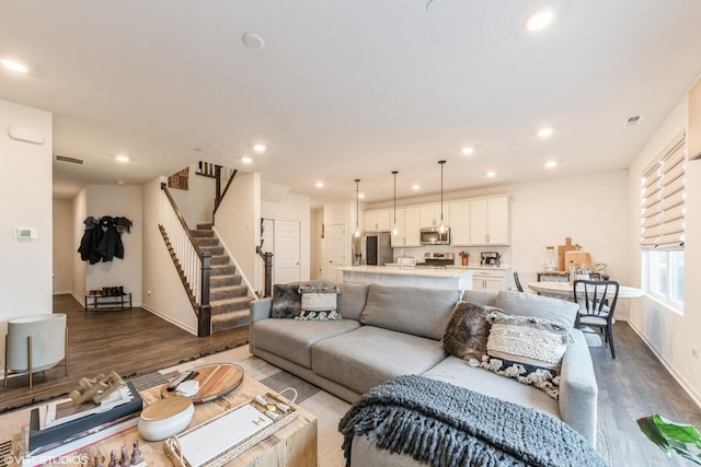 living room featuring hardwood / wood-style floors