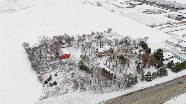 view of snowy aerial view