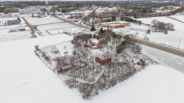 view of snowy aerial view