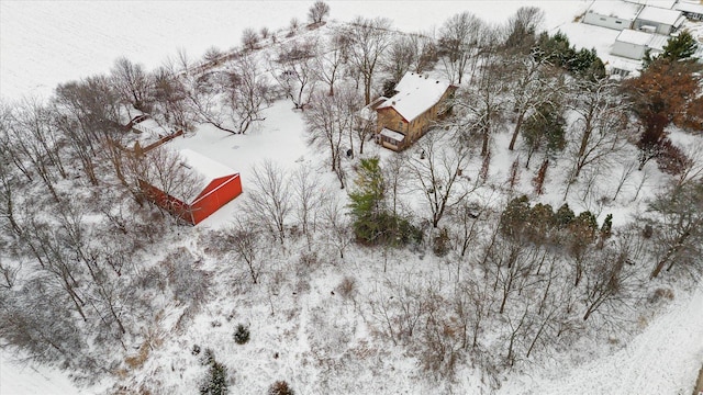 view of snowy aerial view