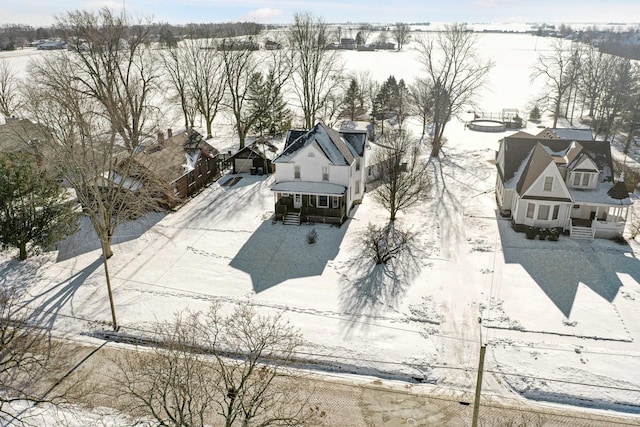 view of snowy aerial view