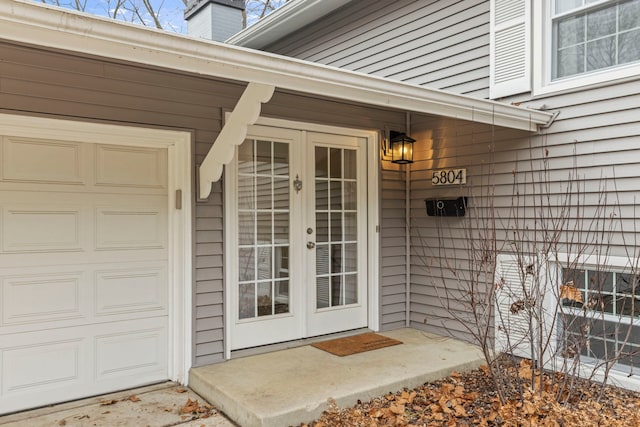 doorway to property with french doors