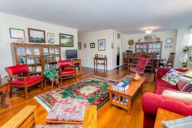 living room featuring wood-type flooring