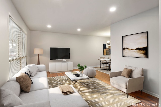 living room featuring hardwood / wood-style floors