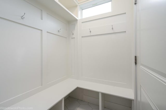 mudroom featuring tile patterned floors