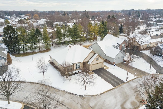 view of snowy aerial view