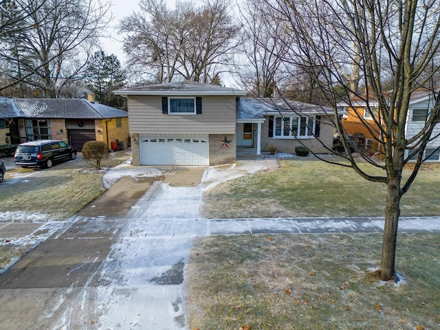 split level home featuring a garage