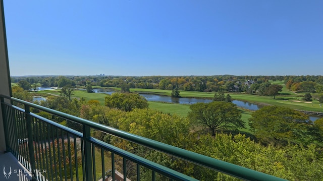 balcony with a water view