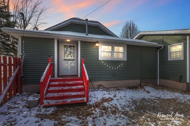 view of bungalow-style home