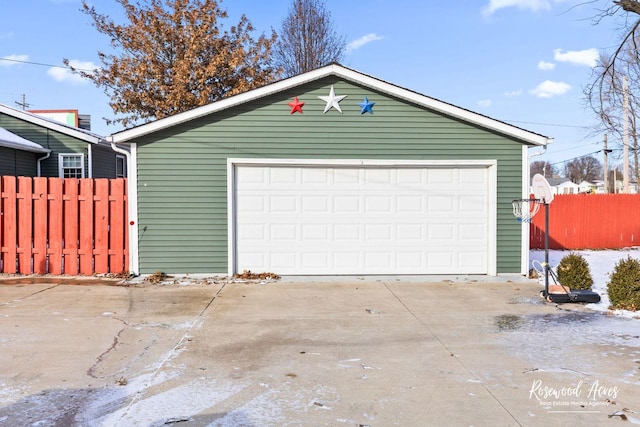 view of garage