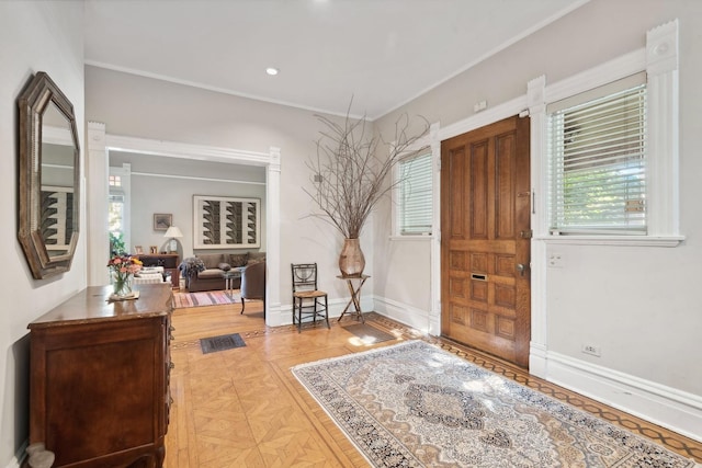 foyer entrance with plenty of natural light