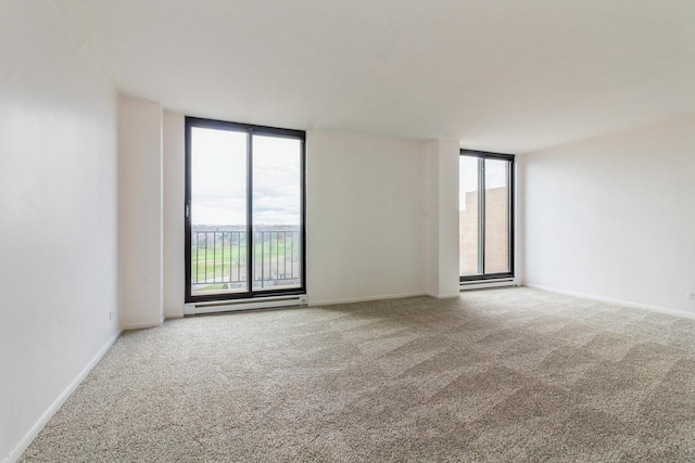 carpeted empty room featuring plenty of natural light and expansive windows