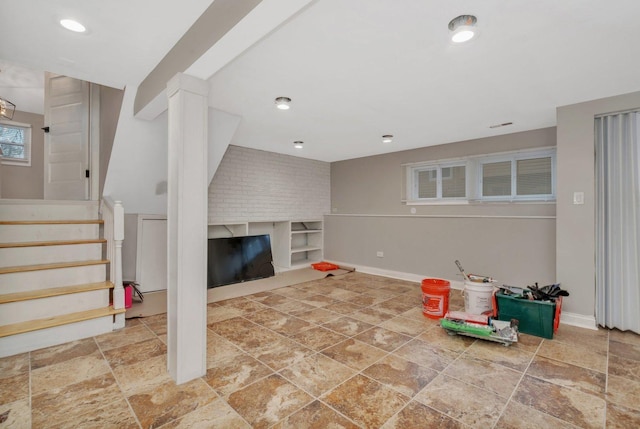 interior space with a fireplace