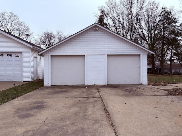 view of garage