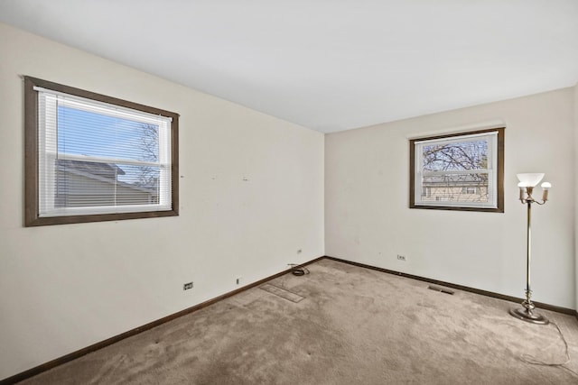 view of carpeted spare room