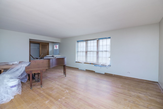 interior space with light hardwood / wood-style floors