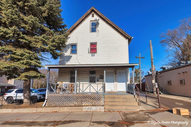 view of front of property with a porch