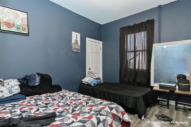 bedroom featuring hardwood / wood-style floors