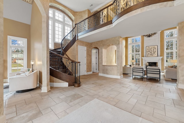 entryway featuring a high ceiling