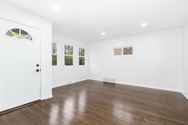 foyer entrance featuring dark hardwood / wood-style flooring and plenty of natural light