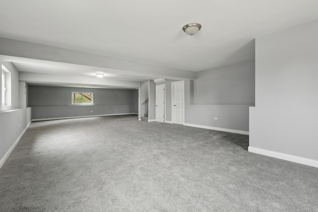 basement with carpet floors