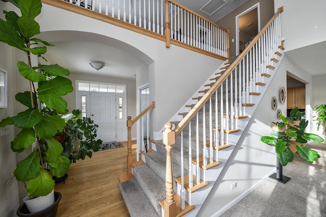 entrance foyer featuring light wood-type flooring