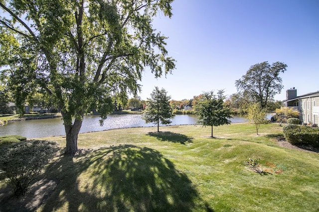 view of yard featuring a water view