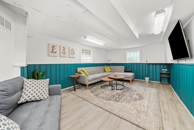 living room featuring wood-type flooring