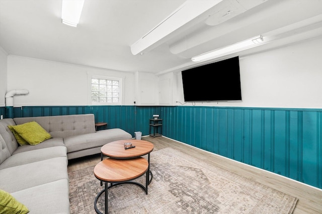 living room featuring hardwood / wood-style flooring