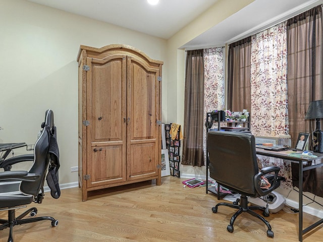 office featuring light wood-type flooring