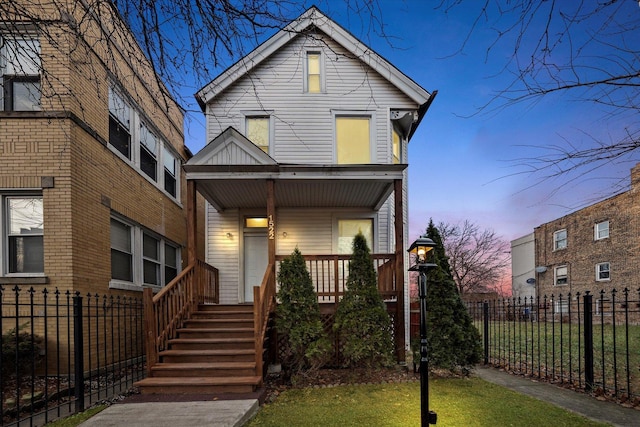 view of front of house with covered porch