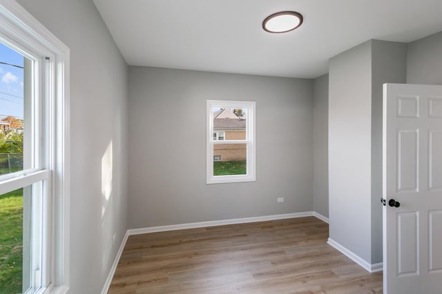 empty room featuring light hardwood / wood-style floors