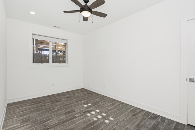 unfurnished room featuring ceiling fan