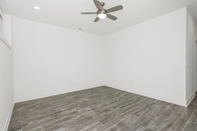 spare room with ceiling fan