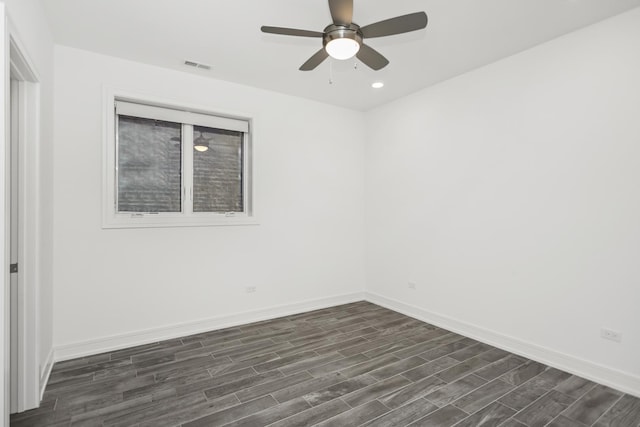 unfurnished room with ceiling fan