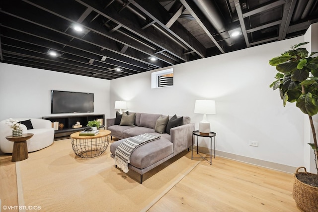 living room featuring hardwood / wood-style flooring