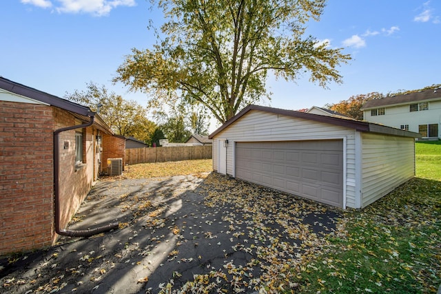 garage featuring central air condition unit