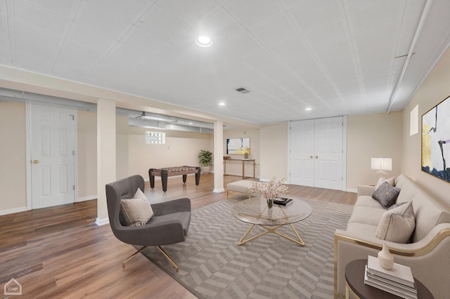 living room featuring hardwood / wood-style flooring