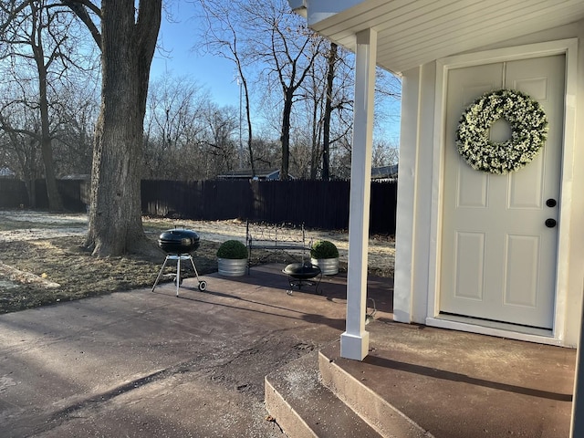 view of patio with grilling area