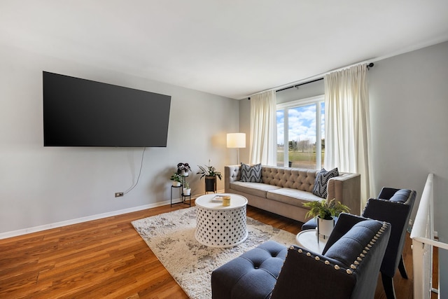 living room featuring wood-type flooring