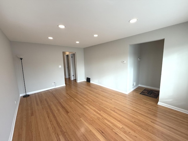 empty room featuring light hardwood / wood-style floors