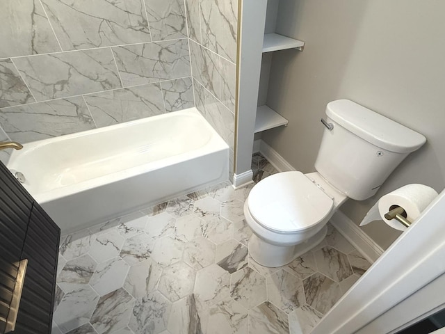 bathroom featuring  shower combination and toilet