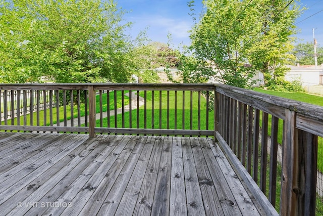 deck with a lawn