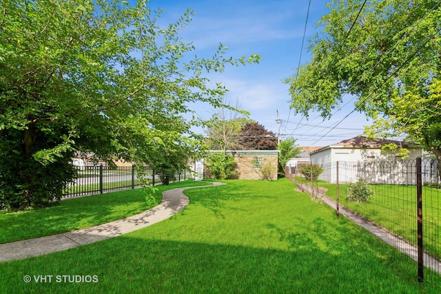 view of yard with fence