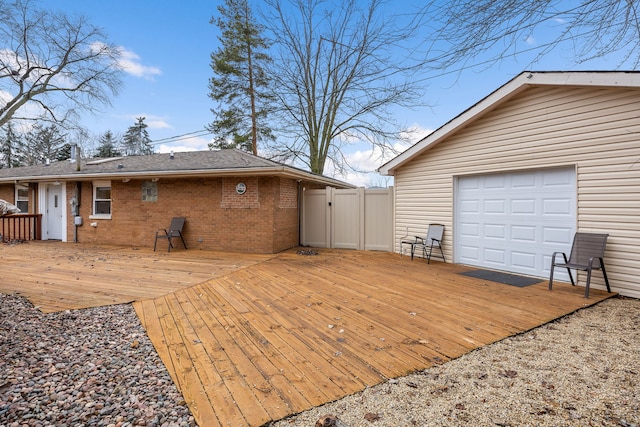 exterior space featuring a garage