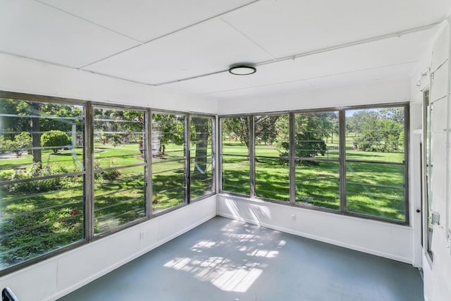 view of unfurnished sunroom