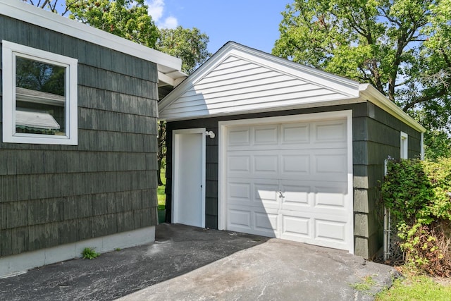 view of garage