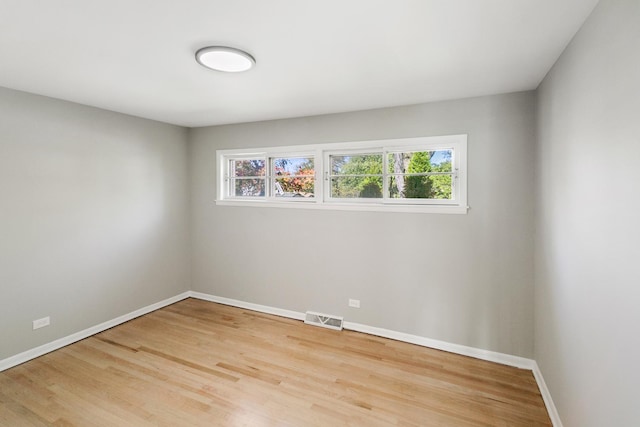 spare room featuring wood-type flooring and a healthy amount of sunlight