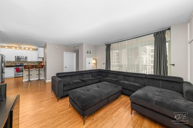 1111 S Wabash Ave Unit 808, Chicago, IL 60605 - living room with light wood-type flooring